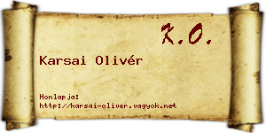 Karsai Olivér névjegykártya