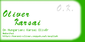 oliver karsai business card